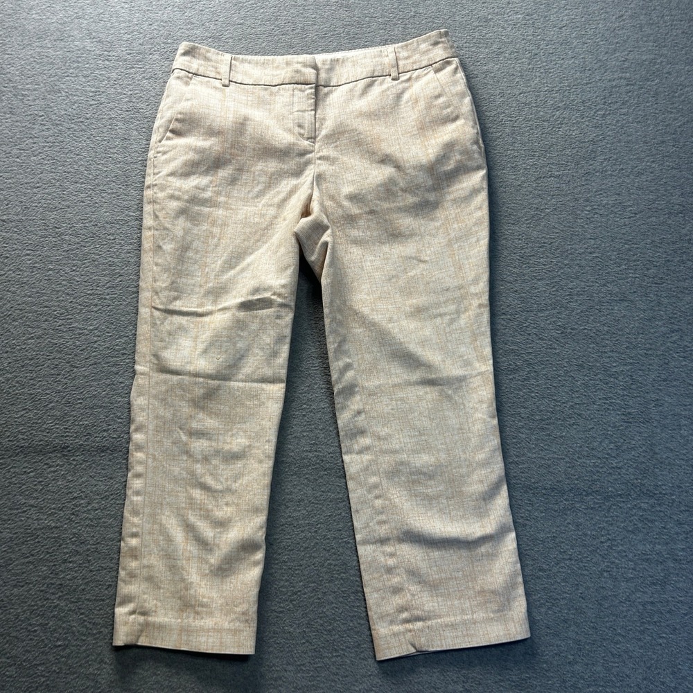 Katherine Barclay Montreal Trouser Women Beige Dress Pants Size 2 Straight Ankle